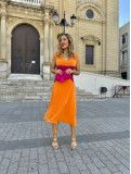 Vestido bicolor de invitada a boda y evento en tejido de punto de seda Vestido bicolor de invitada a boda y evento en tejido de punto de seda