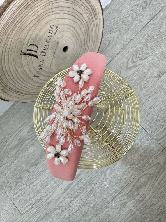 Diadema Coral con Piedras