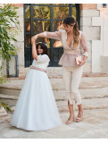 Traje de chaqueta de fiesta combinado con organza. Traje de chaqueta de fiesta combinado con organza.