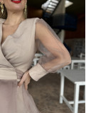Traje de chaqueta de fiesta combinado con organza. Traje de chaqueta de fiesta combinado con organza.