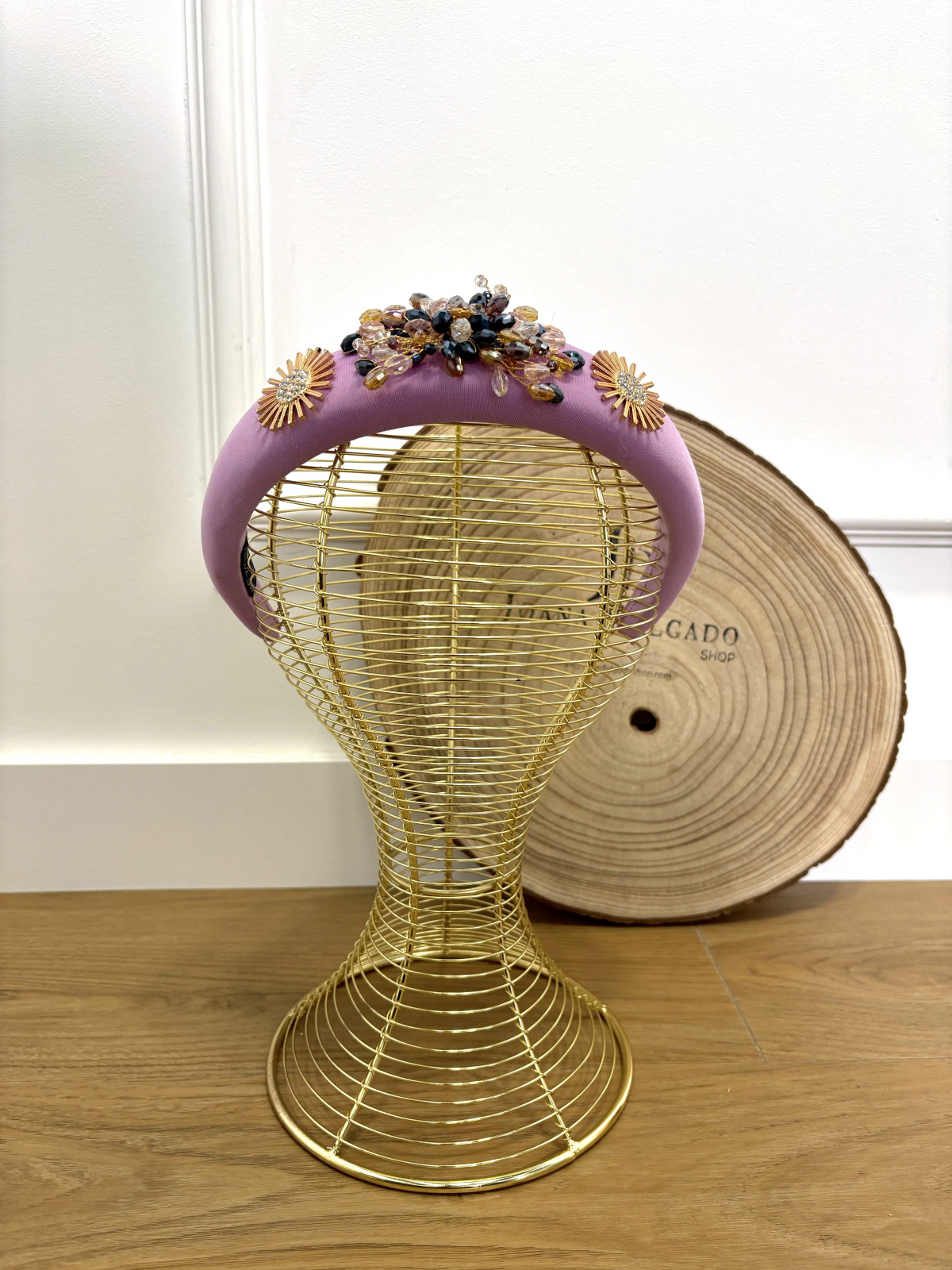 Diadema Malva con piedras