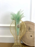 Diadema Fiesta Plumas Verde Manzana