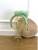 Diadema Fiesta Plumas Verde Manzana