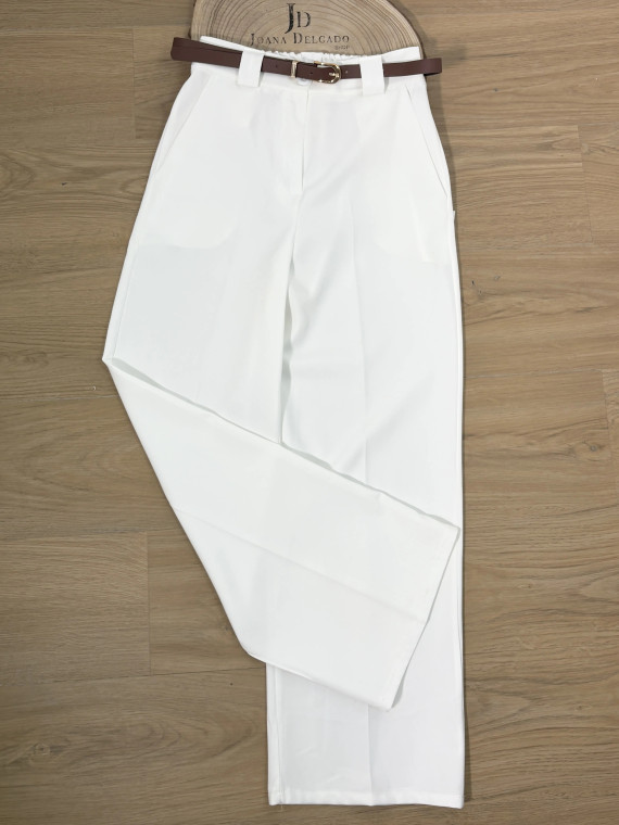 Pantalón de pinza , tipo Palazzo en color blanco ideal para combinar. Pantalón de pinza , tipo Palazzo en color blanco ideal para combinar.