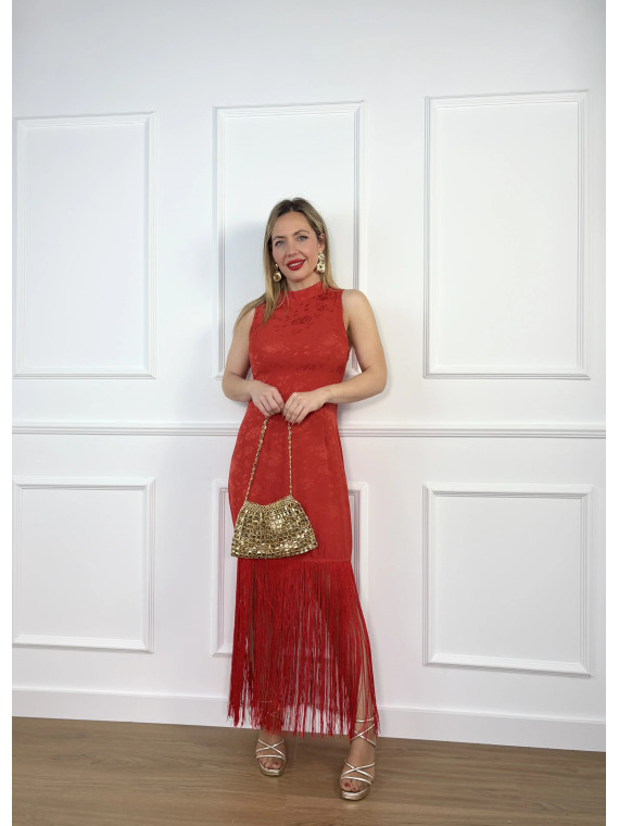 Vestido de FLECOS Rojo Vestido de FLECOS Rojo