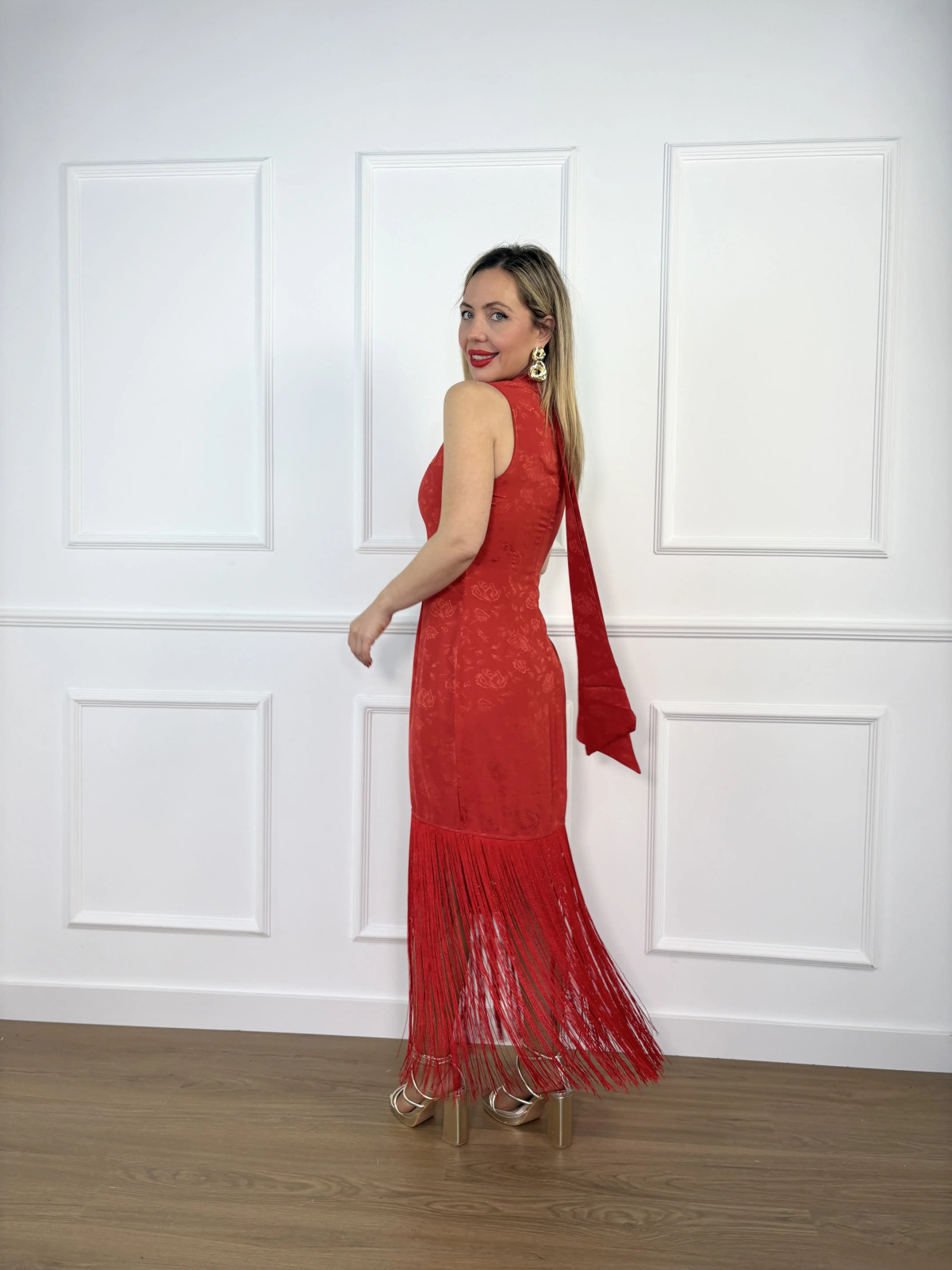 Vestido de FLECOS Rojo