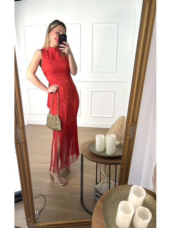 Vestido de FLECOS Rojo Vestido de FLECOS Rojo