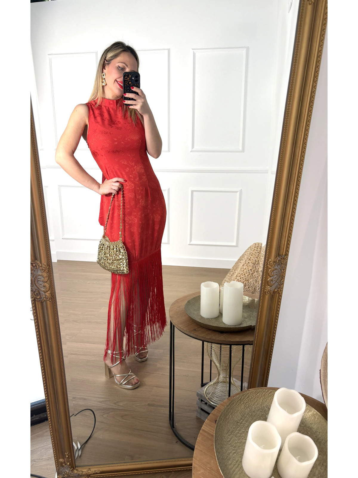 Vestido de FLECOS Rojo