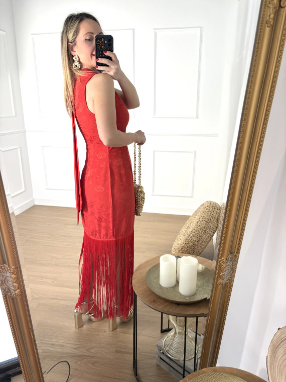 Vestido de FLECOS Rojo Vestido de FLECOS Rojo