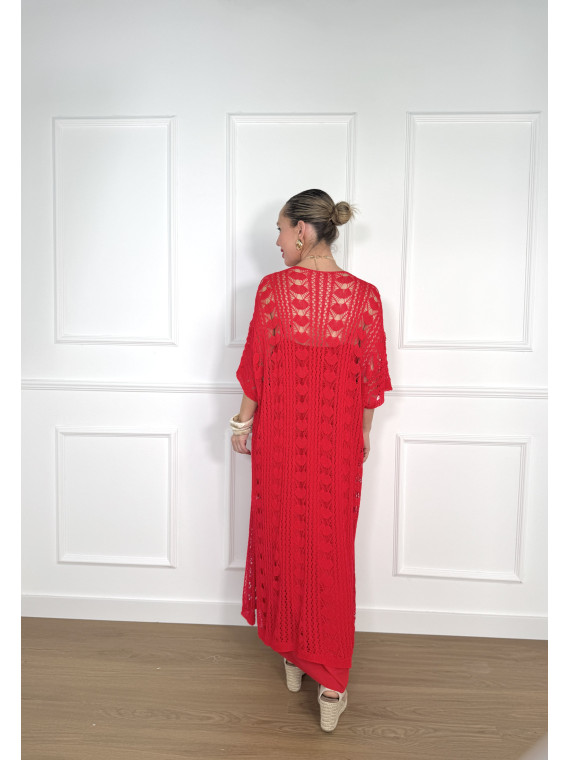 Kimono largo de verano confeccionado en hilo traquilado.