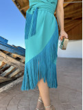Vestido midi de fiesta con corte en la cintura y manga corta. Vestido midi de fiesta con corte en la cintura y manga corta.