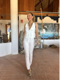 Chaleco tipo sastre en color blanco ideal para aportar elegancia Chaleco tipo sastre en color blanco ideal para aportar elegancia