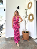 Vestido midi con estampado floral atado al cuello, ideal para un event Vestido midi con estampado floral atado al cuello, ideal para un event