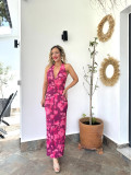 Vestido midi con estampado floral atado al cuello, ideal para un event Vestido midi con estampado floral atado al cuello, ideal para un event