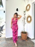 Vestido midi con estampado floral atado al cuello, ideal para un event Vestido midi con estampado floral atado al cuello, ideal para un event