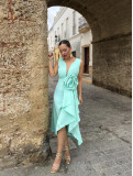 Vestido de fiesta , diseño exclusivo, en color verde agua. Vestido de fiesta , diseño exclusivo, en color verde agua.