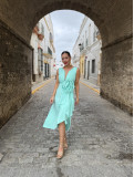 Vestido de fiesta , diseño exclusivo, en color verde agua. Vestido de fiesta , diseño exclusivo, en color verde agua.