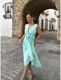 Vestido de fiesta , diseño exclusivo, en color verde agua. Vestido de fiesta , diseño exclusivo, en color verde agua.