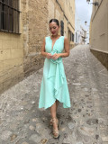 Vestido de fiesta , diseño exclusivo, en color verde agua. Vestido de fiesta , diseño exclusivo, en color verde agua.