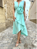 Vestido de fiesta , diseño exclusivo, en color verde agua. Vestido de fiesta , diseño exclusivo, en color verde agua.