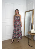 Conjunto estampado de dos piezas formado por top y falda midi.