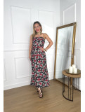 Conjunto estampado de dos piezas formado por top y falda midi.