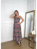 Conjunto estampado de dos piezas formado por top y falda midi.