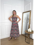 Conjunto estampado de dos piezas formado por top y falda midi.