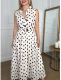 Vestido midi camisero de lunares ideal para un look de feria o de vera