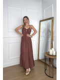 Vestido largo en tejido de bambula. Vestido largo en tejido de bambula.
