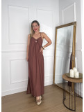 Vestido largo en tejido de bambula. Vestido largo en tejido de bambula.
