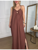 Vestido largo en tejido de bambula. Vestido largo en tejido de bambula.