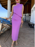 Vestido de fiesta midi de crepe fluído ideal para una invitada de boda Vestido de fiesta midi de crepe fluído ideal para una invitada de boda
