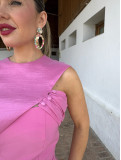 Vestido largo de fiesta desmontable en color liso. Vestido largo de fiesta desmontable en color liso.