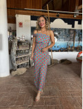 Vestido midi lowcost con estampado de colores.
