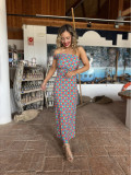 Vestido midi lowcost con estampado de colores.