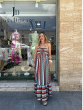 Vestido de palabra de honor largo de colores  ideal para un look de ve