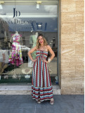 Vestido de palabra de honor largo de colores  ideal para un look de ve