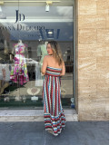 Vestido de palabra de honor largo de colores  ideal para un look de ve