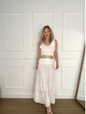 Falda larga de gasa bambula color blanco, ideal para tus looks de vera