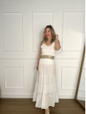 Falda larga de gasa bambula color blanco, ideal para tus looks de vera